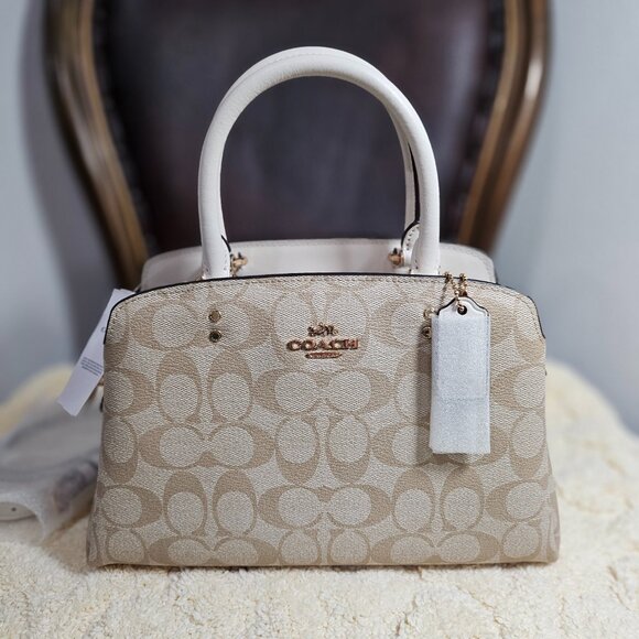 COACH MINI LILLIE CARRYALL IN SIGNATURE CANVAS BAG 91494 NWT - Picture 1 of 16